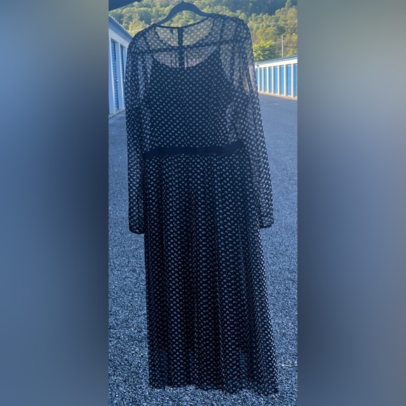 L.K. Bennett Avery Navy And Cream Mini Bow Print Pleated Midi - Picture 10 of 11